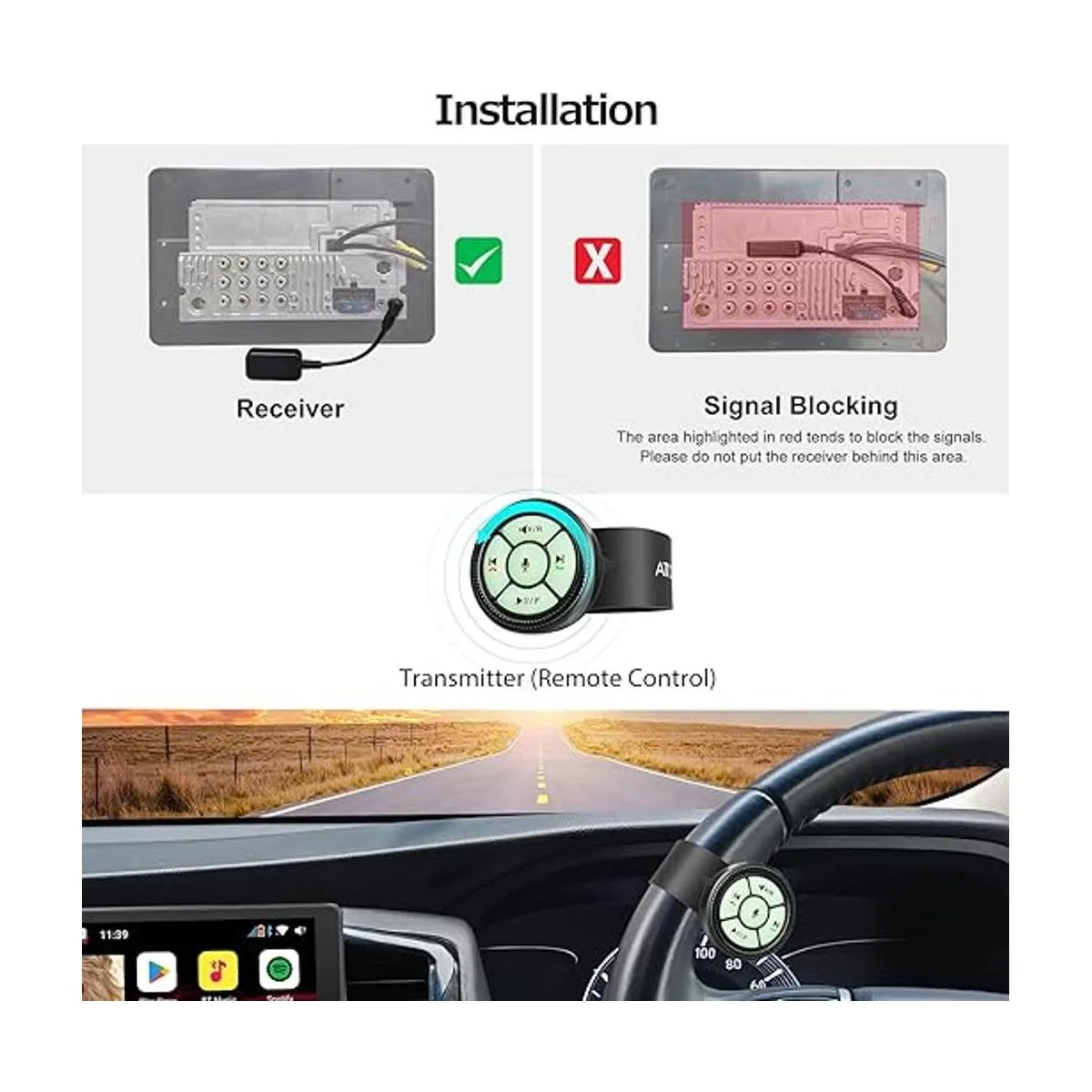 ATOTO AC44F5 Control remoto inalámbrico estilo correa de_2