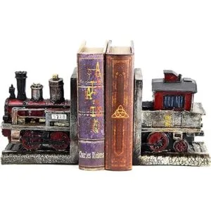 Bellaa 20928 Sujetalibros de tren locomotora de vapor_5