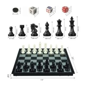 Kaile Set de ajedrez 3 en 1 con damas y backgammon_2