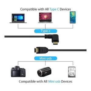 Duttek Cable mini USB a USB C cable USB C a mini USB en_4
