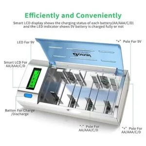 BONAI Cargador de batería inteligente LCD para baterías_5