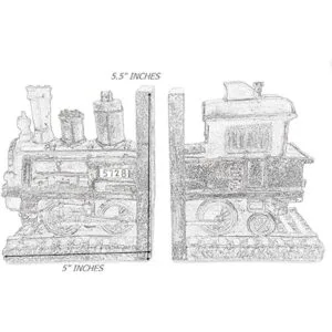 Bellaa 20928 Sujetalibros de tren locomotora de vapor_6