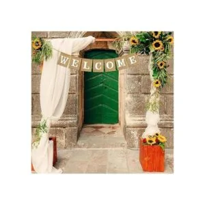 Guirnalda de arpillera rústica de yute vintage para_4