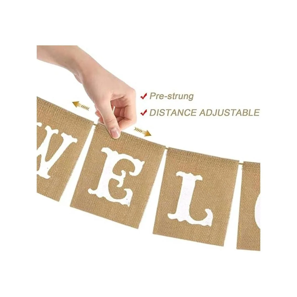 Guirnalda de arpillera rústica de yute vintage para_2