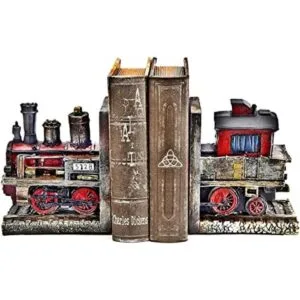 Bellaa 20928 Sujetalibros de tren locomotora de vapor_1