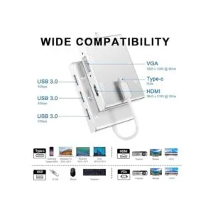Adaptador USB C HDMI VGA USB 3.0 Weton 5 en 1 USB 3.1_6