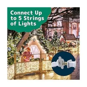 Prextex 100 luces blancas de Navidad con cable blanco_5