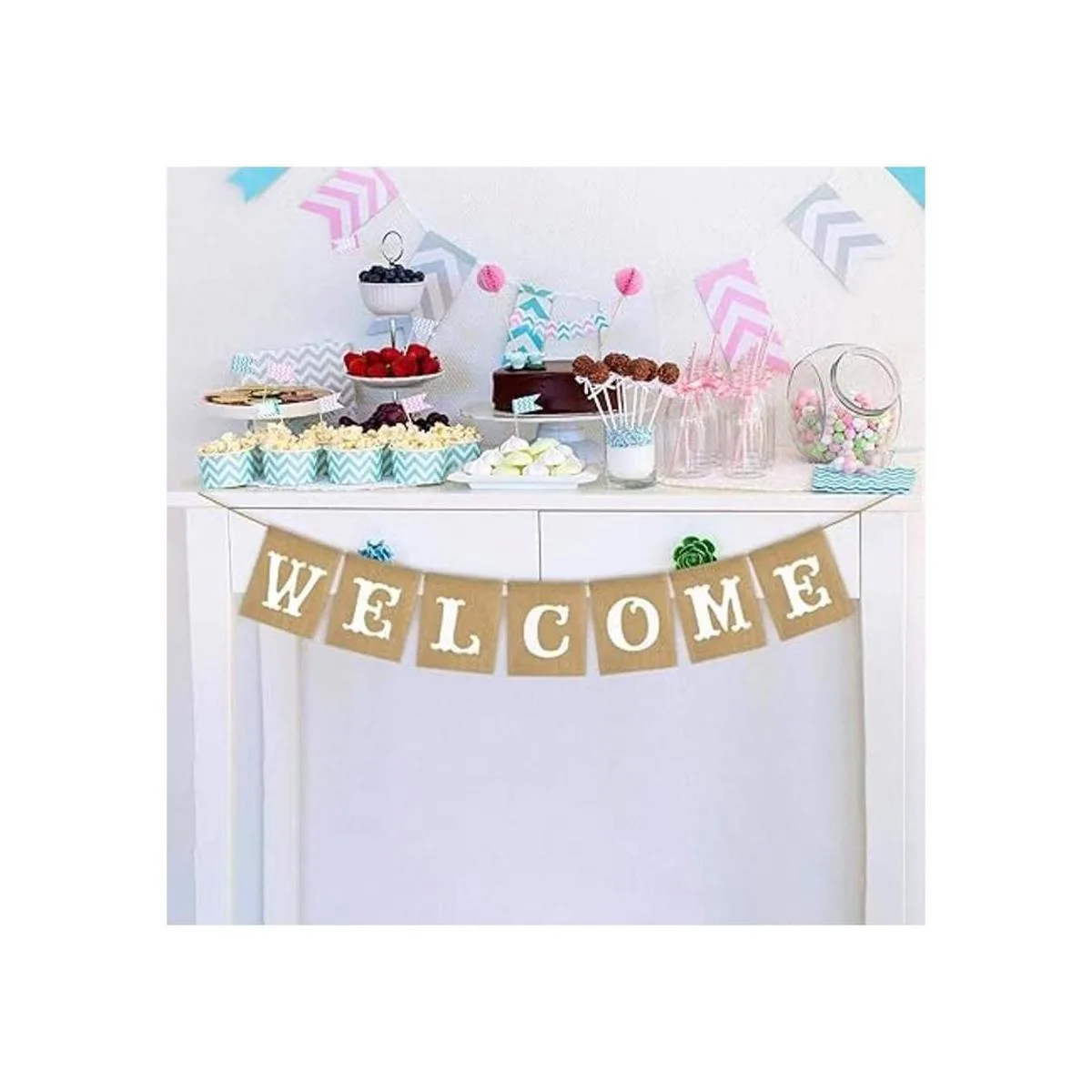 Guirnalda de arpillera rústica de yute vintage para_5