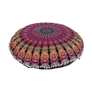 Funda para cojín de mandala estilo decorativo hippie_1