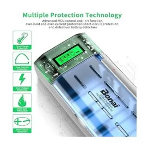 BONAI Cargador de batería inteligente LCD para baterías_4