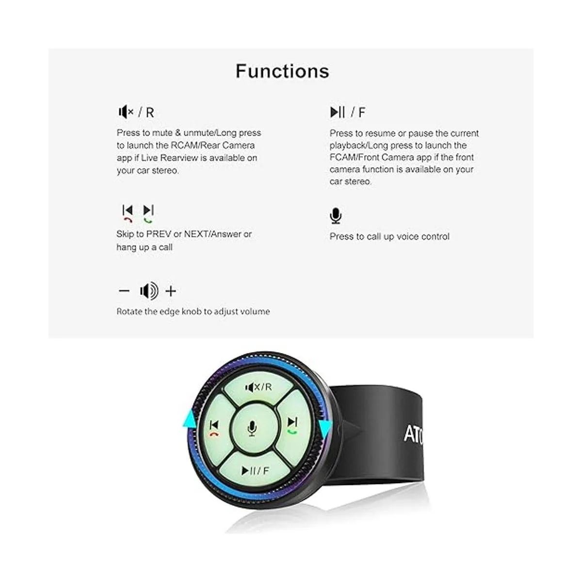 ATOTO AC44F5 Control remoto inalámbrico estilo correa de_4