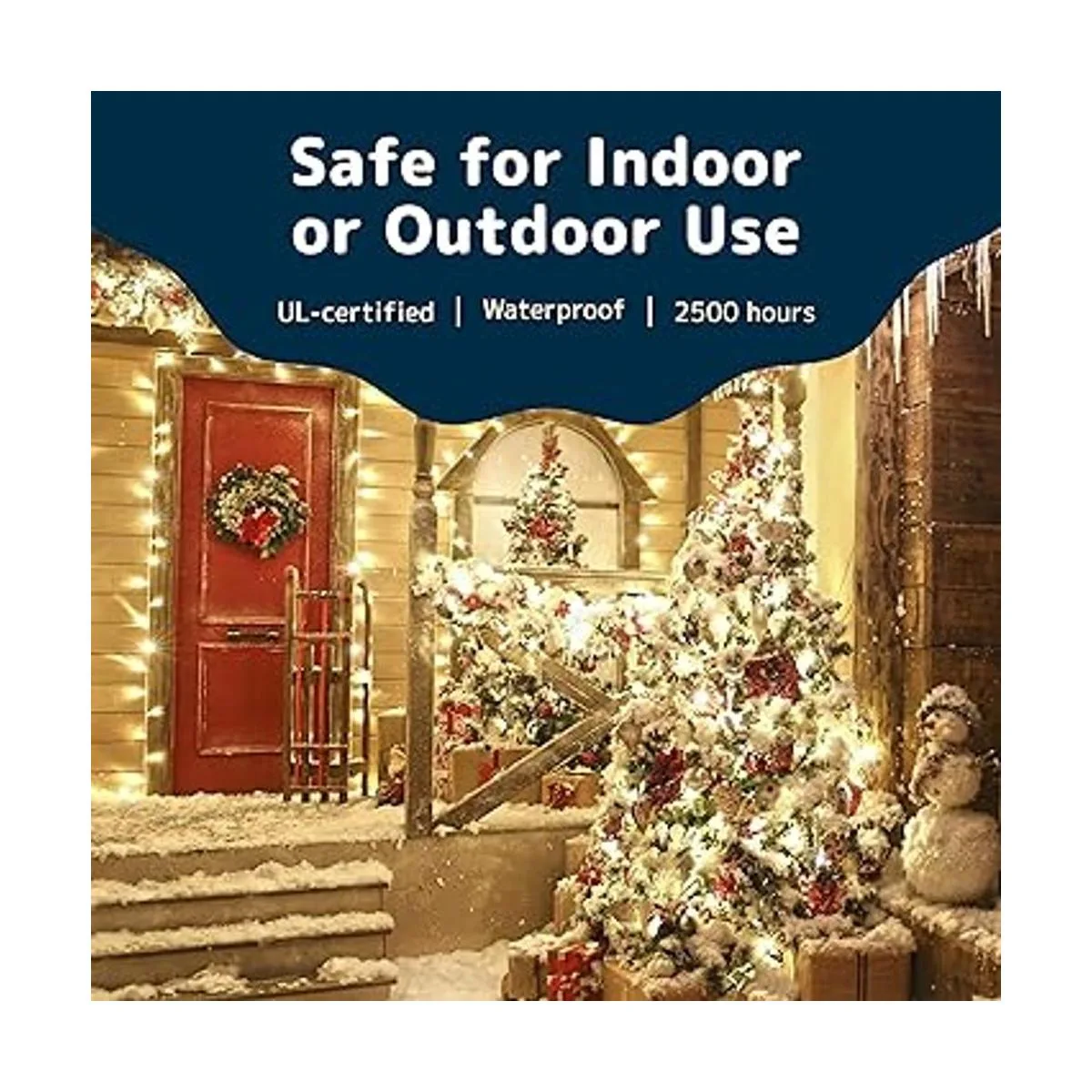 Prextex 100 luces blancas de Navidad con cable blanco_3