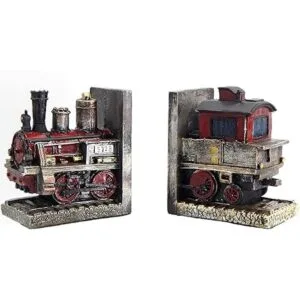 Bellaa 20928 Sujetalibros de tren locomotora de vapor_4