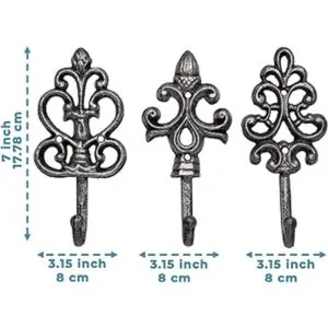 Shabby Chic de Comfify juego de 3 ganchos de pared de_5