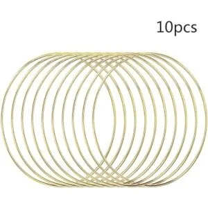 Coceca 10 anillos de metal dorado de 6 pulgadas para_2