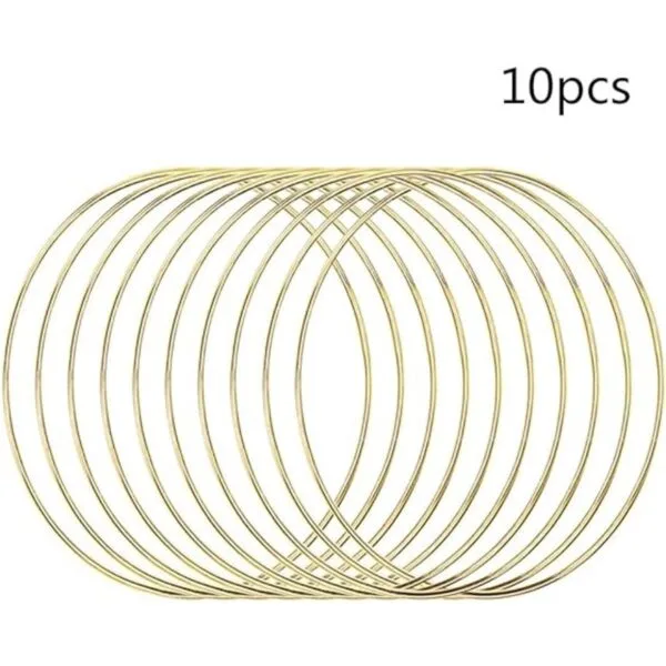 Coceca 10 anillos de metal dorado de 6 pulgadas para_2