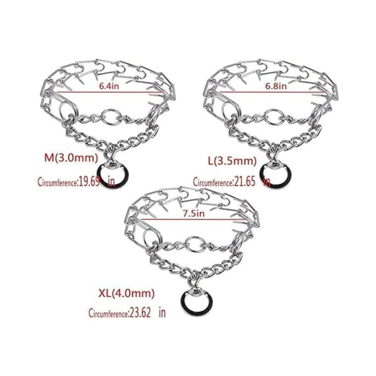 Darkyazi Collar de acero inoxidable duradero para perros_2