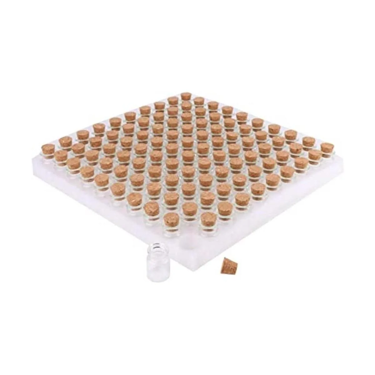 MaxMau Botellas pequeñas con corcho 0.2 fl oz paquete de_1