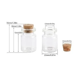 MaxMau Botellas pequeñas con corcho 0.2 fl oz paquete de_4