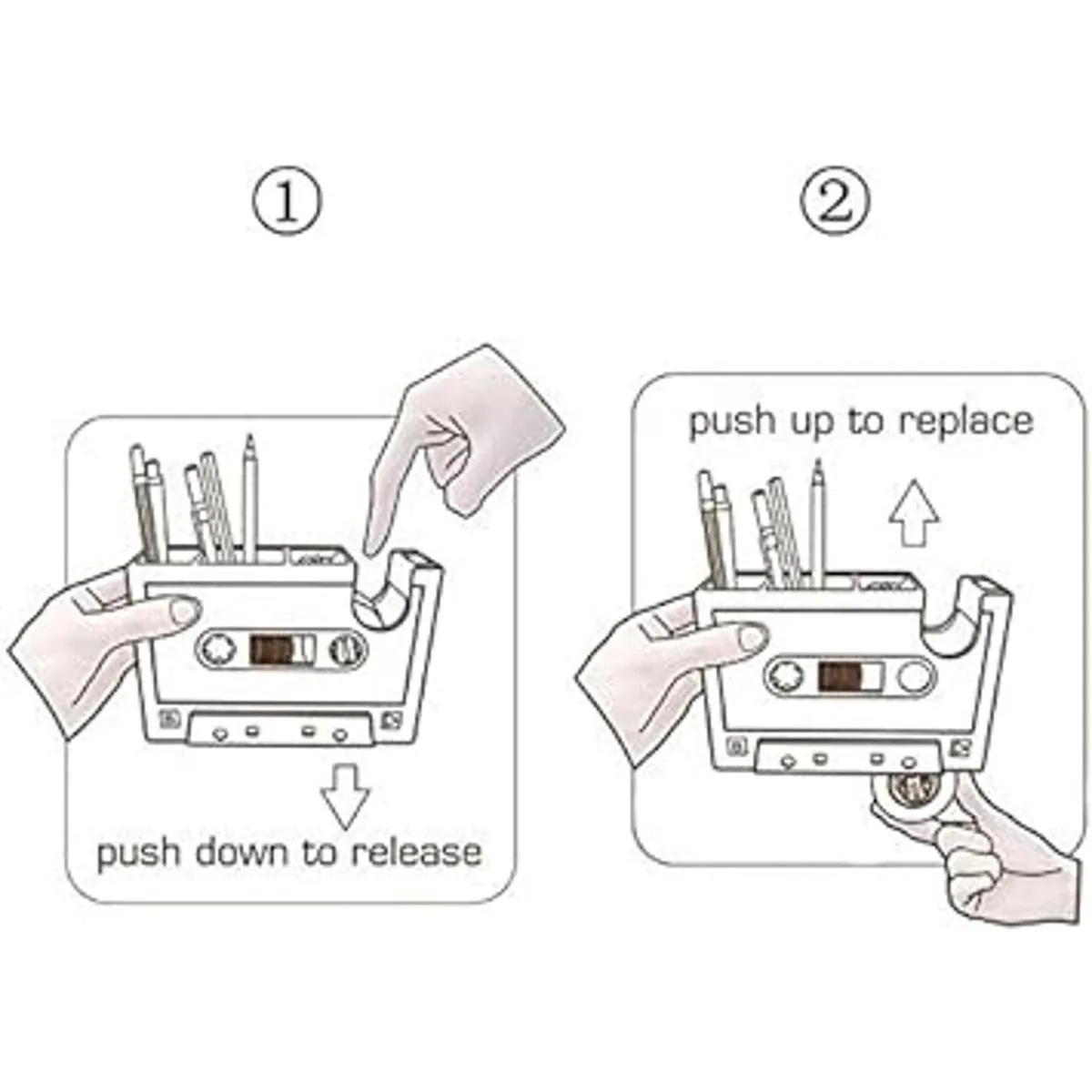 Dispensador de cinta de cassette soporte para bolígrafos_4