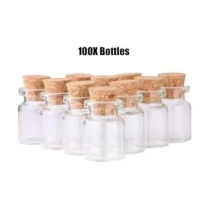 MaxMau Botellas pequeñas con corcho 0.2 fl oz paquete de_2