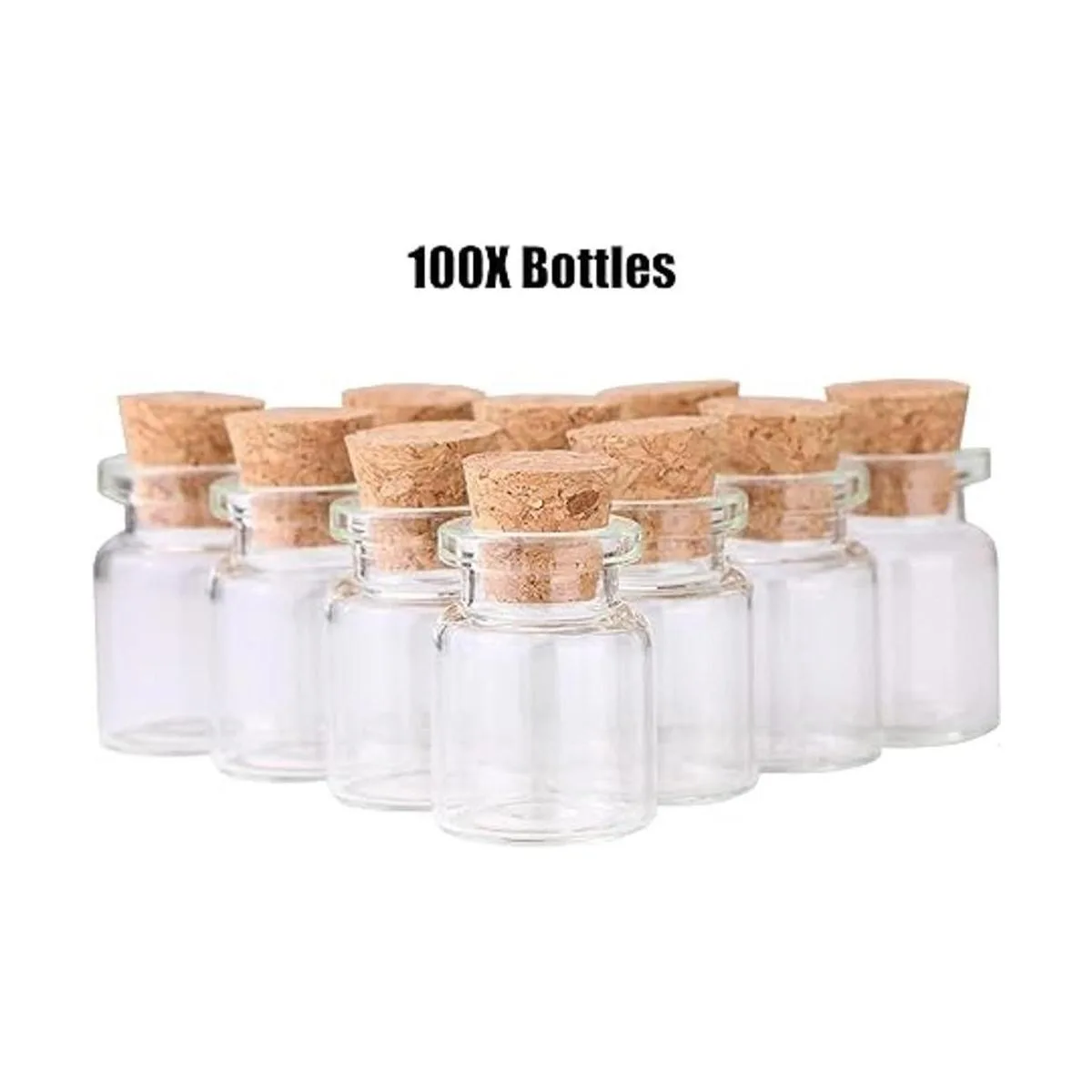 MaxMau Botellas pequeñas con corcho 0.2 fl oz paquete de_2