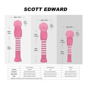 Scott Edward Cubiertas de golf de madera tejida 4 piezas_3