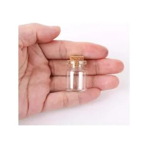 MaxMau Botellas pequeñas con corcho 0.2 fl oz paquete de_3