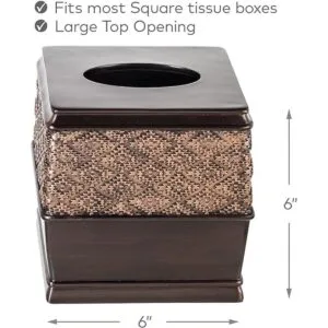 Creative Scents Funda cuadrada de pañuelos marrones_3