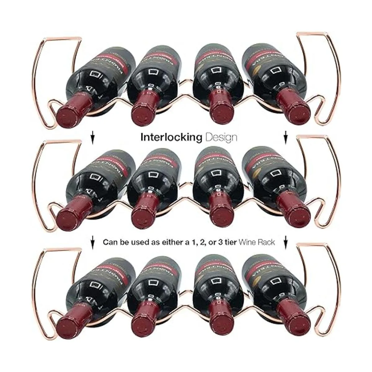 Sorbus Estante de vino apilable de 3 niveles estilo_5