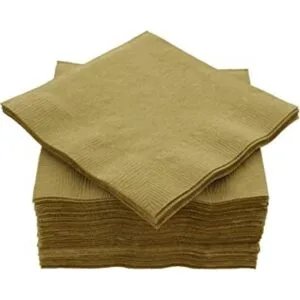 Amcrate Paquete de 100 servilletas doradas para bebidas_1