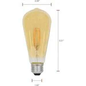 SYLVANIA LED Vintage ST19 60W Equivalente E26 Eficiente_6