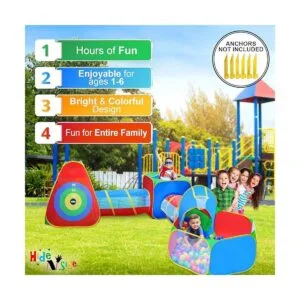5pc Kids Playhouse Jungle Gym WPop Up Play Tents Túneles_3