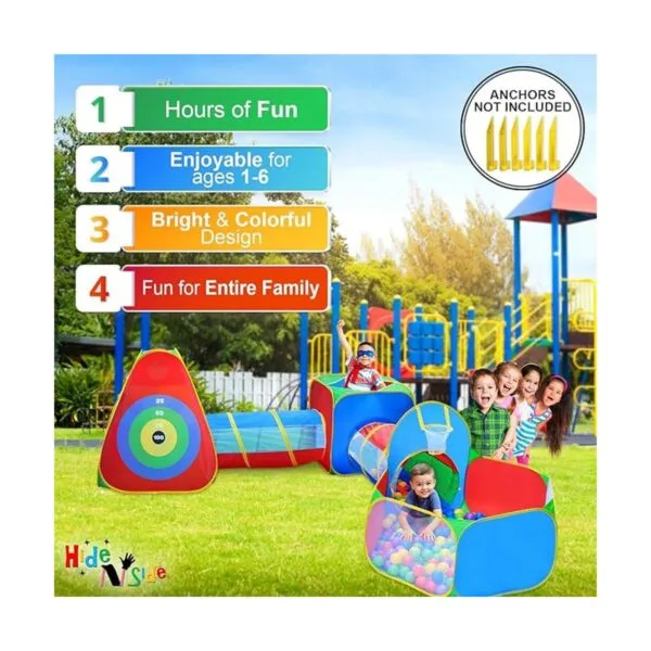 5pc Kids Playhouse Jungle Gym WPop Up Play Tents Túneles_3