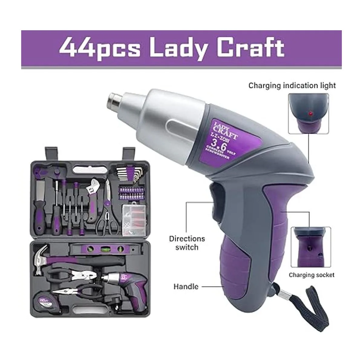 Kit de herramientas de 44 unidades WerkTough 3.6V4V_2