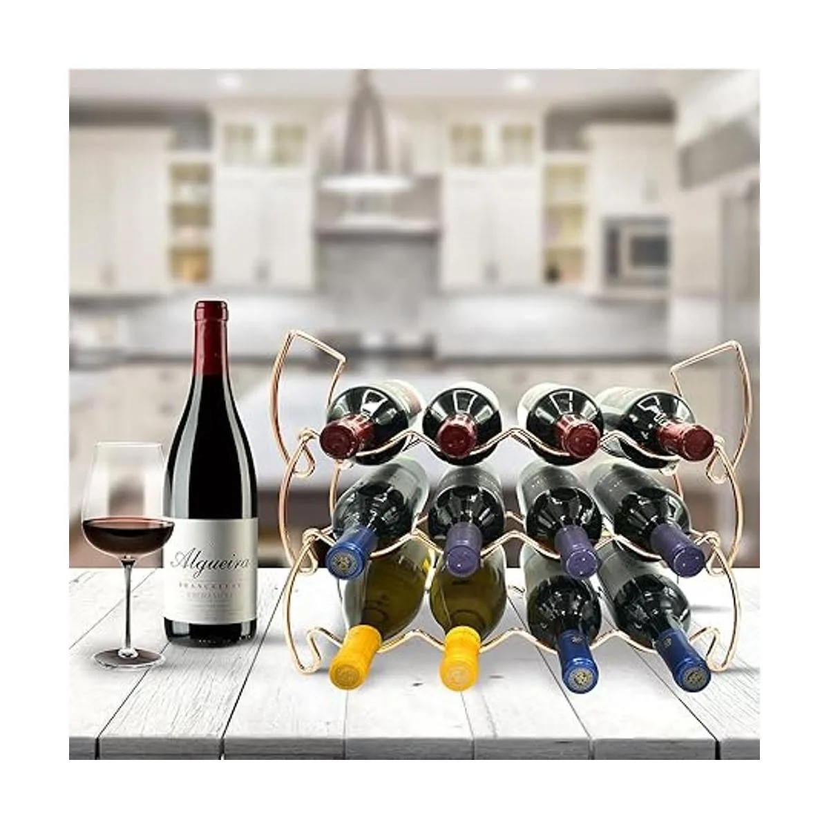 Sorbus Estante de vino apilable de 3 niveles estilo_4