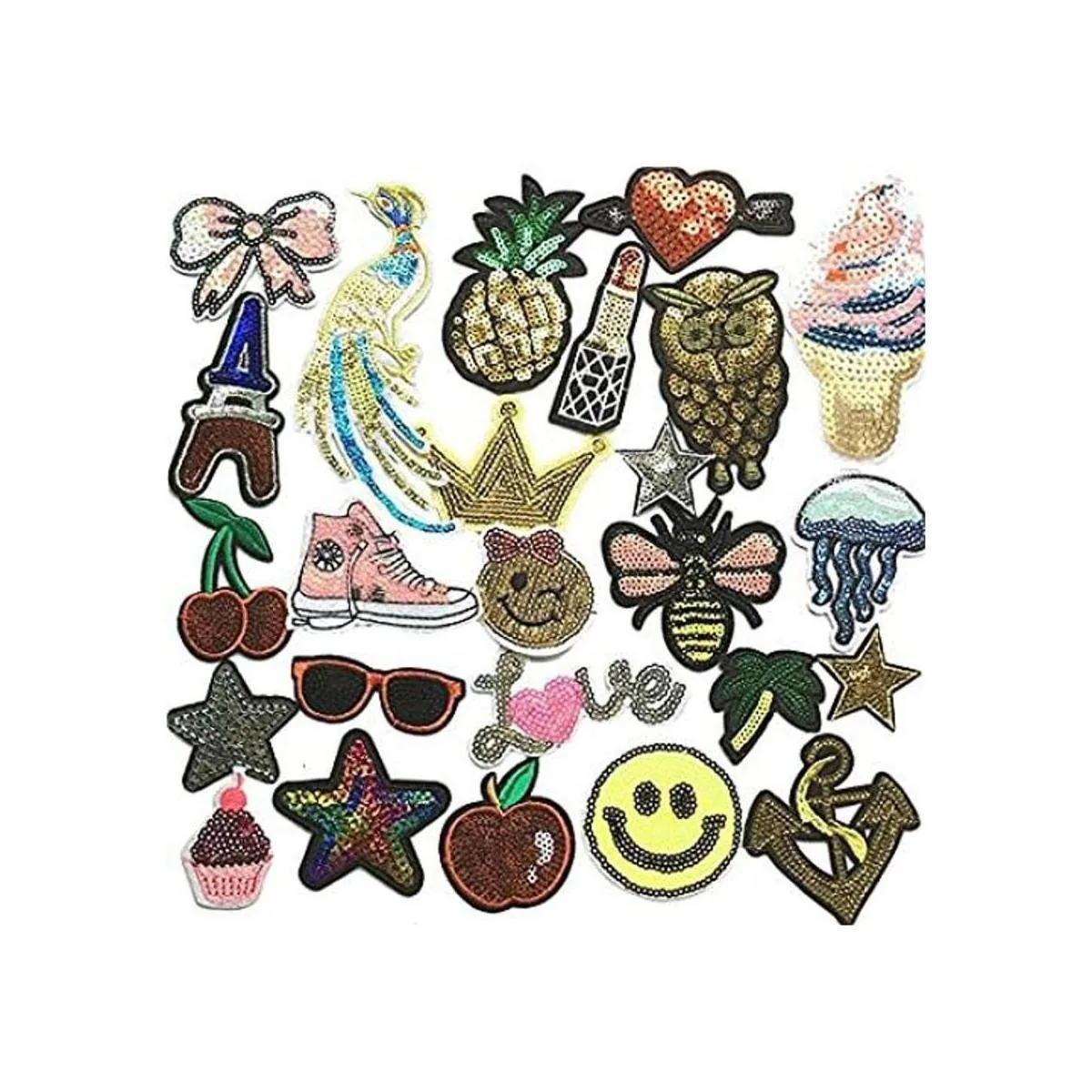 Dandan DIY Parche de lentejuelas bordadas para coser y_1