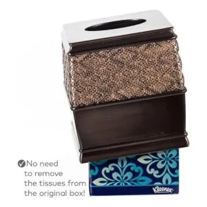Creative Scents Funda cuadrada de pañuelos marrones_4
