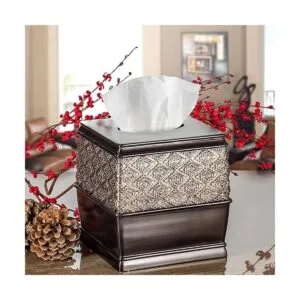 Creative Scents Funda cuadrada de pañuelos marrones_2