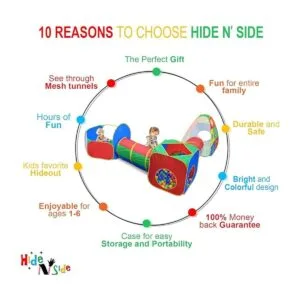 5pc Kids Playhouse Jungle Gym WPop Up Play Tents Túneles_5