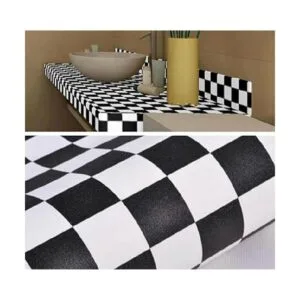 Redodeco Adhesivo Blanco Negro Mosaico Backsplash Azulejos_2