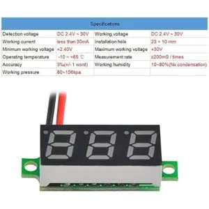 MakerFocus 5 piezas mini voltímetro digital de CC de 0.28_3