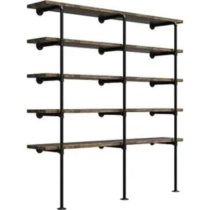 Estante industrial de tubo de hierro retro para montaje en_1