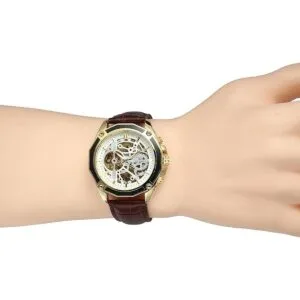 Forsining automático esqueleto mecánico reloj reloj de los_6