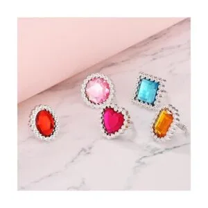 72 anillos de plástico coloridos brillantes ajustables_4