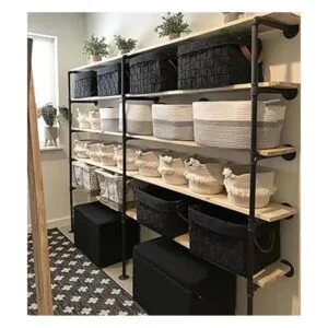 Estante industrial de tubo de hierro retro para montaje en_7