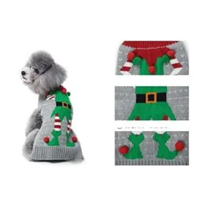 HAPEE Suéteres navideños para perro con diseño de Santa_3