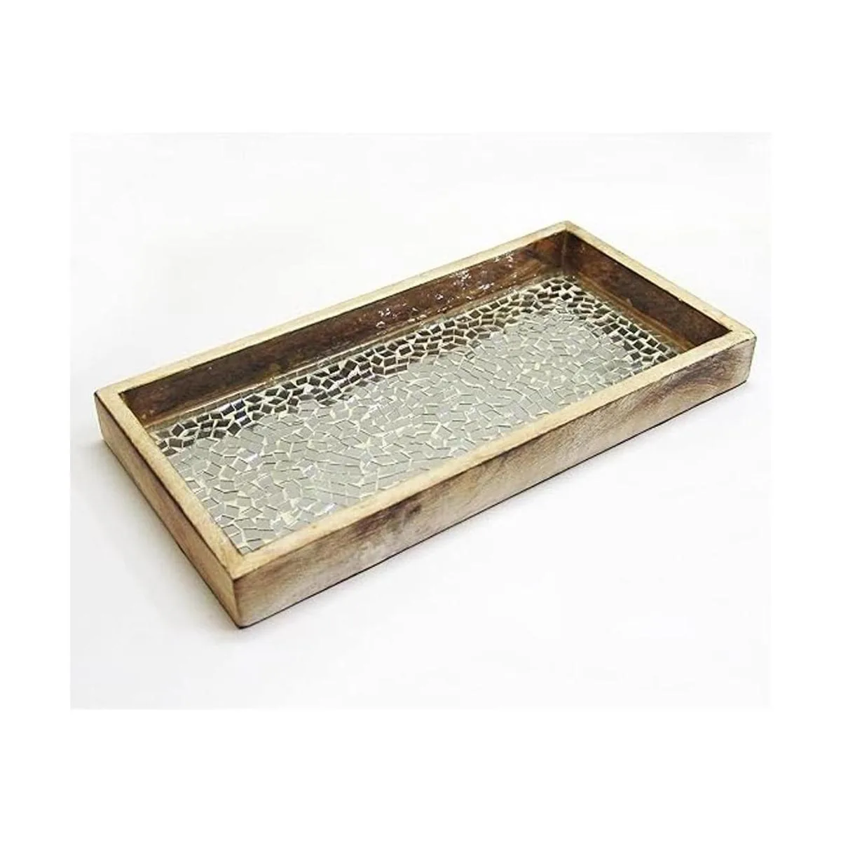 NuSteel Bandeja de mosaico para toallas de madera natural_1