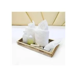 NuSteel Bandeja de mosaico para toallas de madera natural_2