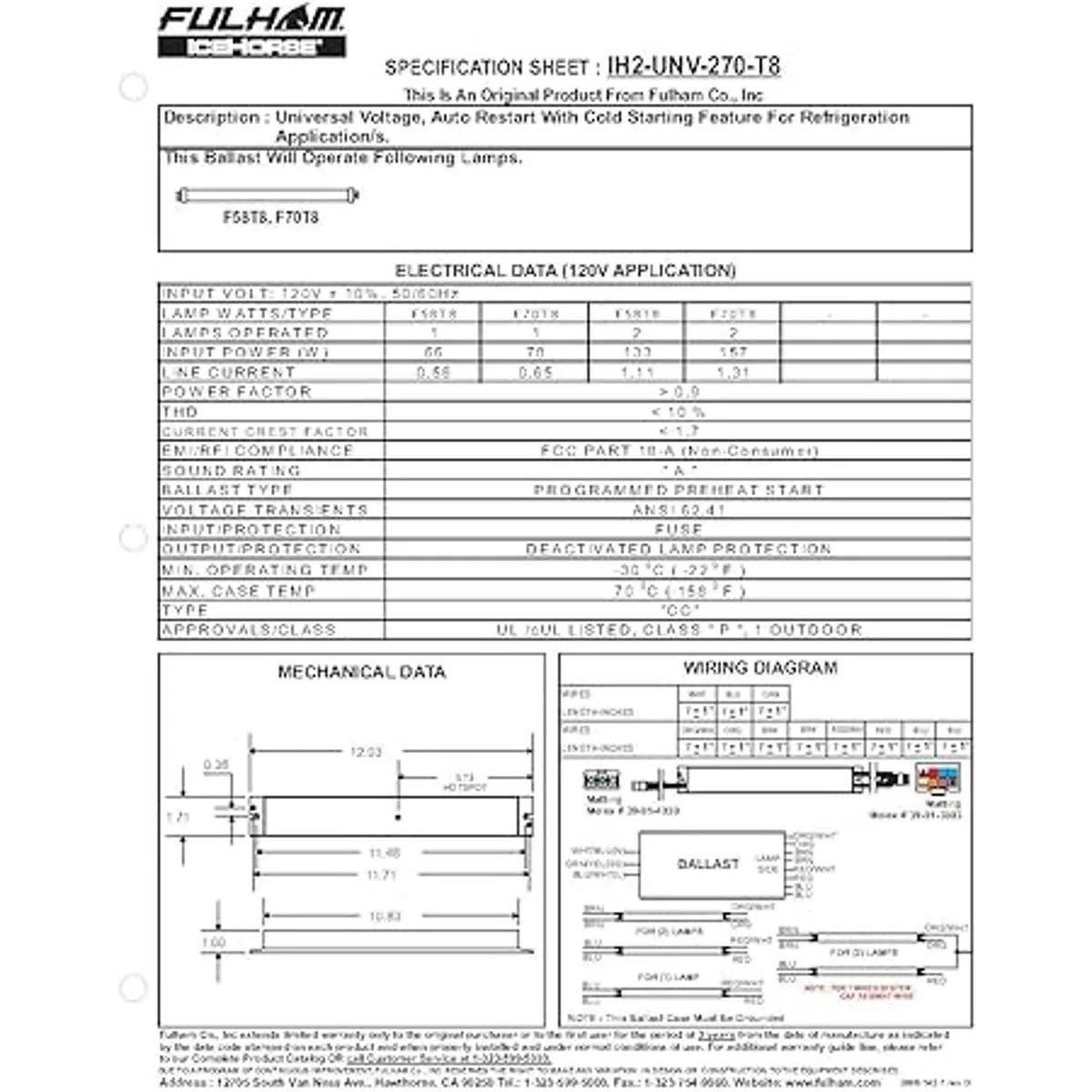 Fulham FH12UNV1400LCEC FireHorse 12 Balasto de_5